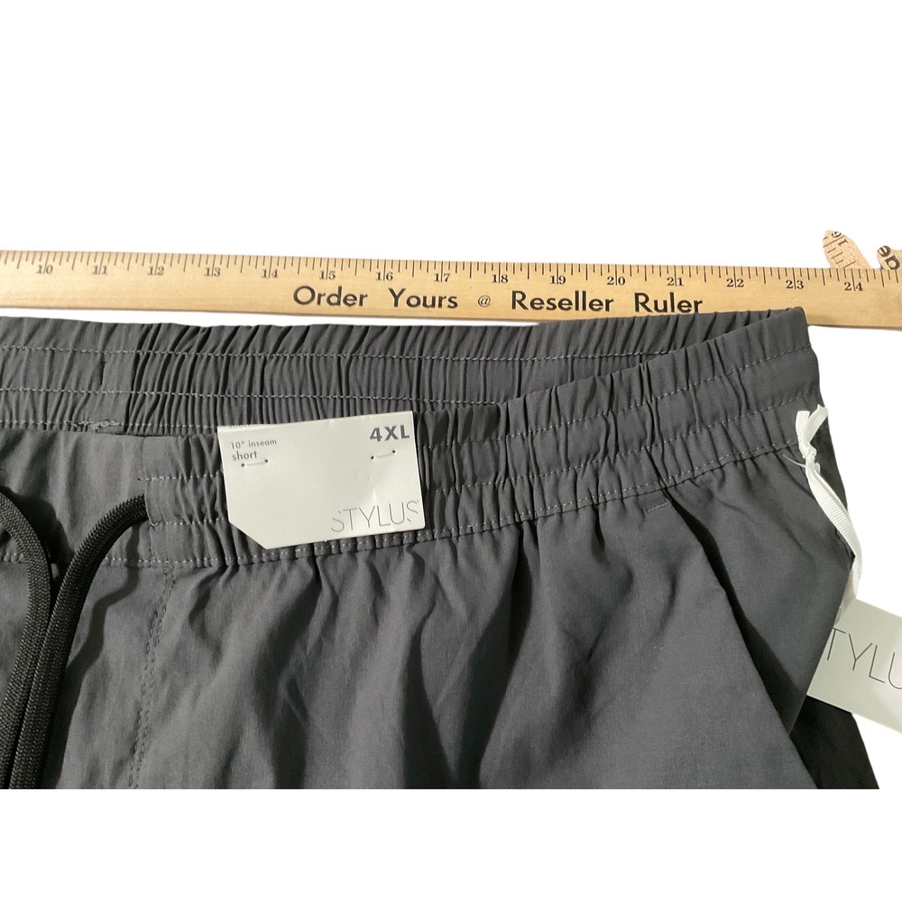 Stylus Mens Big & Tall 4XL Charcoal Smoke 10 Inch Inseam Shorts NWT 581-2407 - Picture 7 of 10